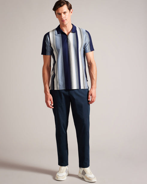 HAYBRN-Trousers-Regular Fit Textured Chino Tr- Ted Baker Romania